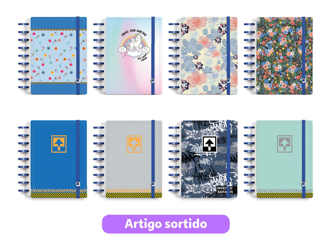CADERNO ECOSMART A5 AMBAR CAPA POLIURETANO A5 100 FOLHAS MODELOS SORTIDOS