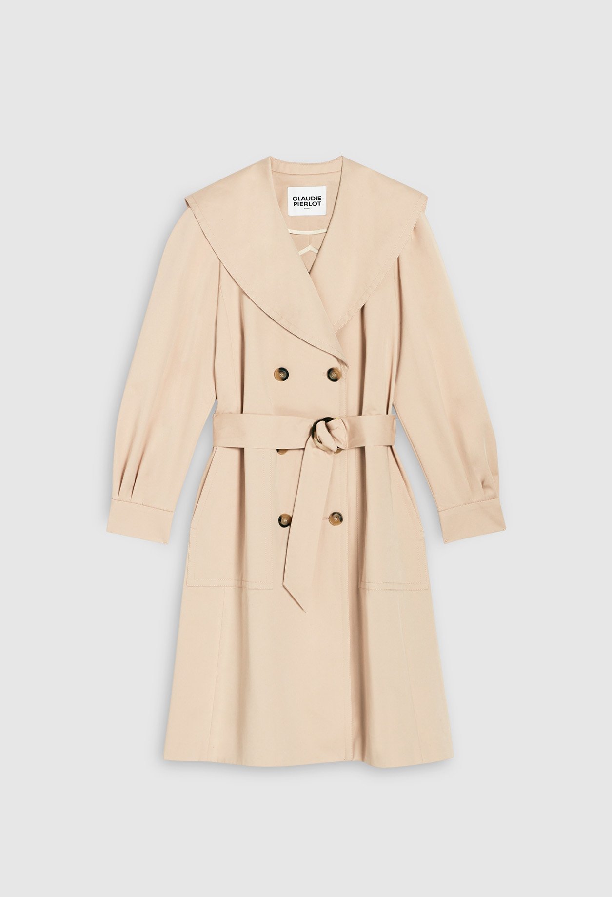 Trench beige ceinture col chale