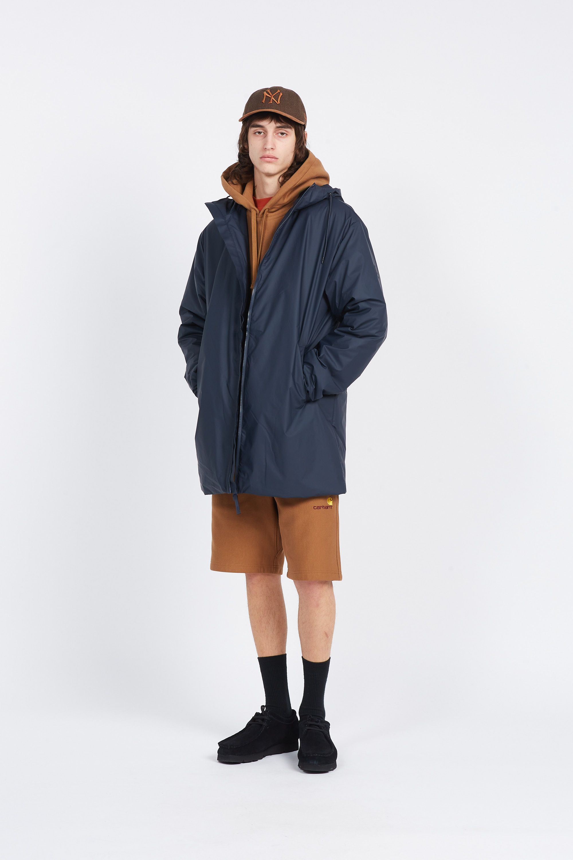 RAINS Parka LOHJA LONG JACKET Bleu