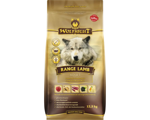 Wolfsblut Range Lam Adult droog hondenvoer met volkoren rijst, appels, peren met waardevolle superfoods, graanvrij, glutenvrij, 12,5 kg