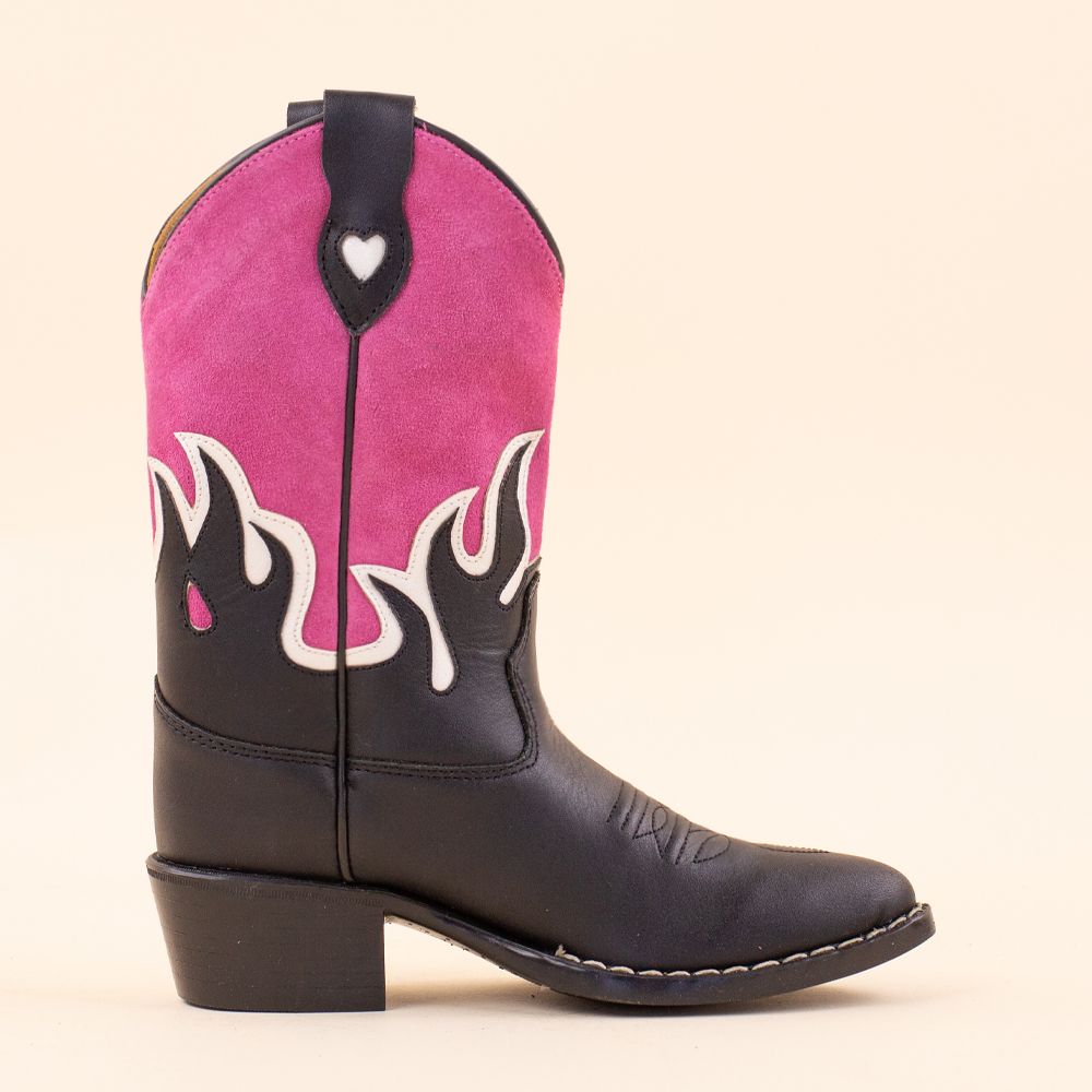 Moonrise cowboylaarsjes Fayme roze - zwart