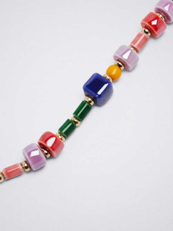 Pulseira ajustável com resina - Multicolorida