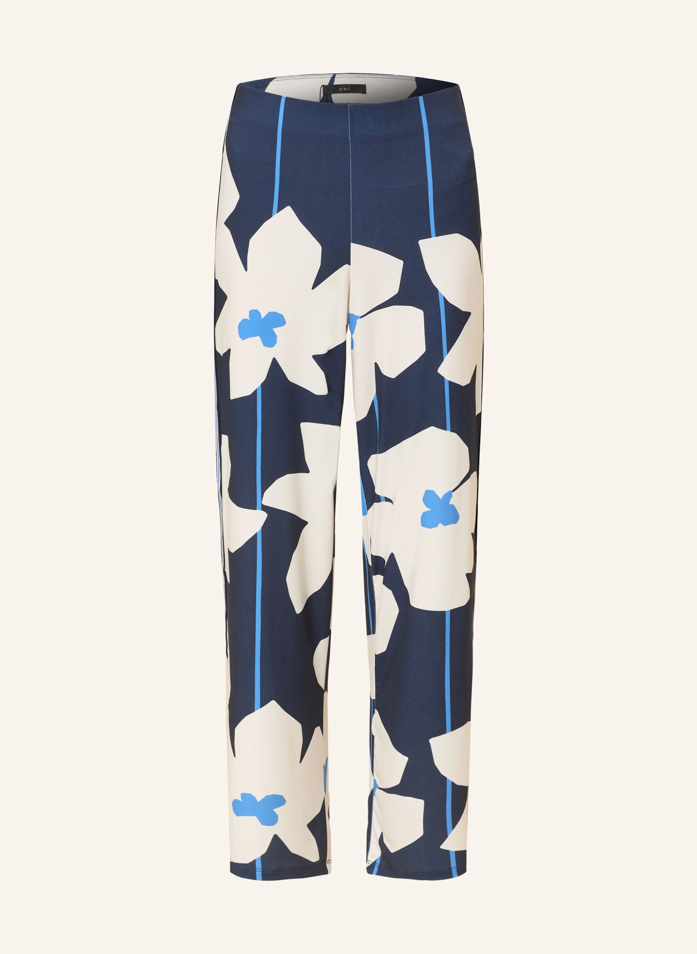 oui Marlenehose aus Jersey mit Galonstreifen