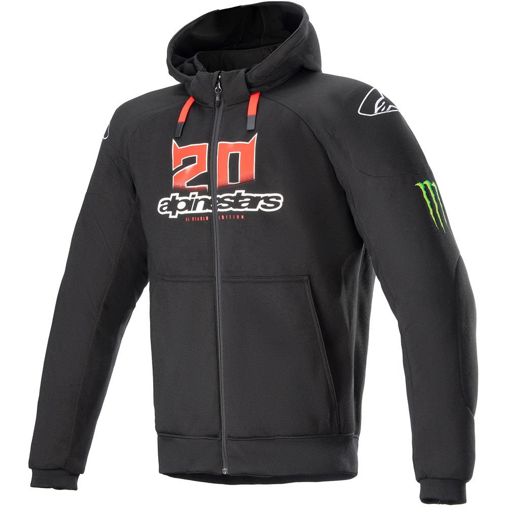 Alpinestars - Sweat zippé Chrome Ignition Monster Fabio Quartararo Noir / Rouge