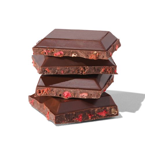 barre de chocolat noir 70% fruits rouges 90g