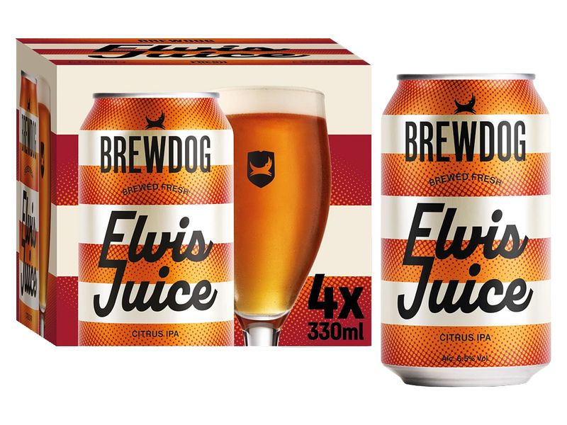 BrewDog Elvis Juice 4 x 0.33 l IPA Bier mit Grapefruitgeschmack