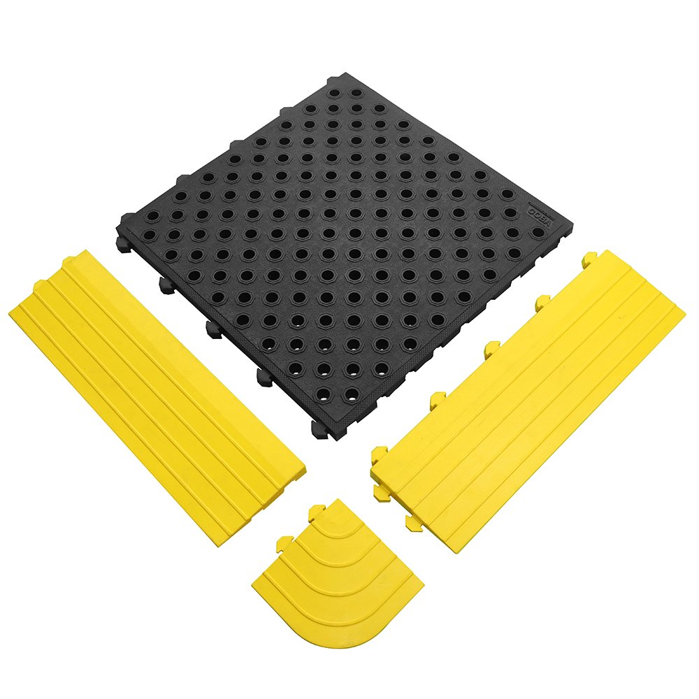 Tapis anti-fatigue modulable - pièce latérale jaune femelle