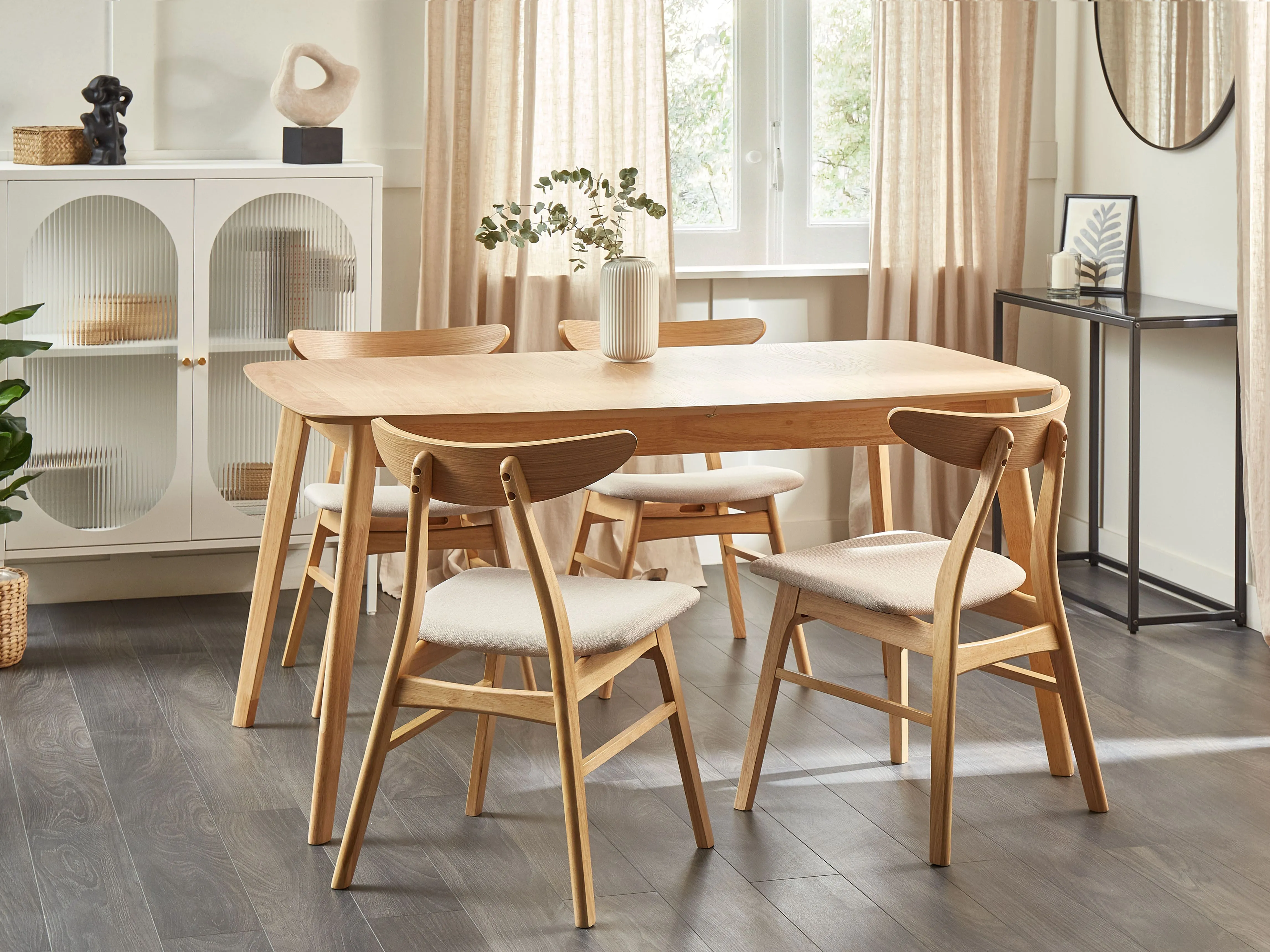 Eettafel uitschuifbaar MADOX Licht eikenhout 90 cm 150/190 cm