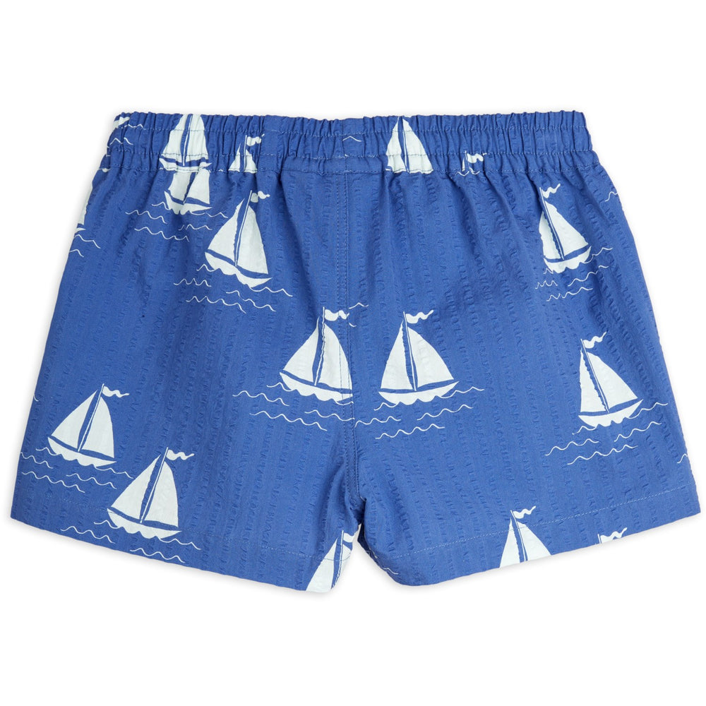 Køb Mini Rodini Blue Sailing Boats AOP Woven Shorts