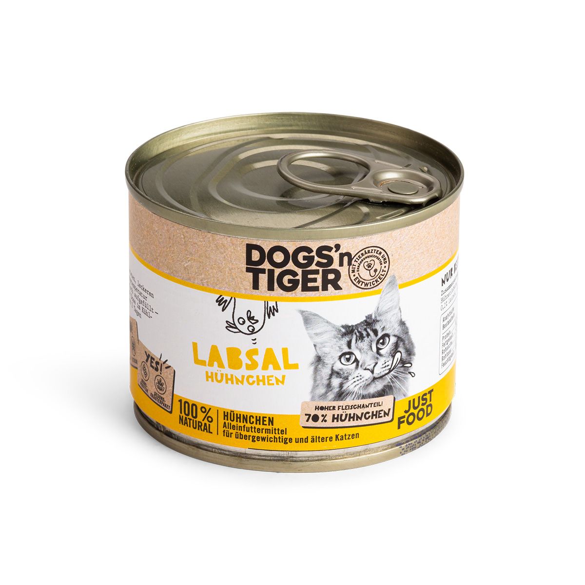 Dogs’n Tiger Adult, Senior, Premium Katzenfutter, Labsal, Katzen Nassfutter, Getreidefrei, Huhn