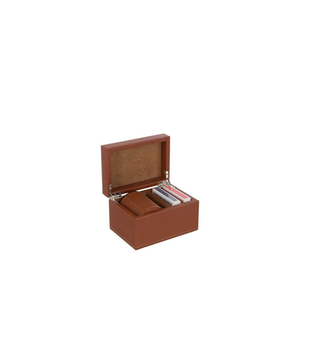Paris Prix - Boîte Jeux De Cartes ezra 17cm Cognac