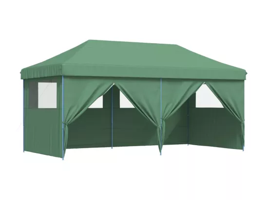 Tente de réception pliable escamotable 4 parois latérales vert