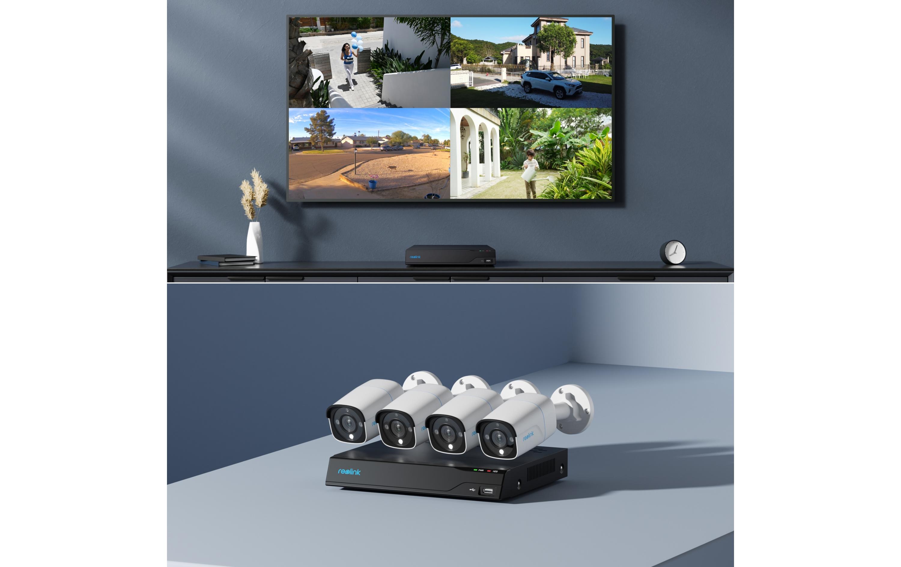 Überwachungsset NVS8-8 MB4 Bullet, inkl. 2TB Harddrive<br>8-Kanal 4K Ultra HD Überwachungskamerasystem 24/7 inkl. 4x 8MP Bullet Kameras mit hochauflösender Nachtsicht