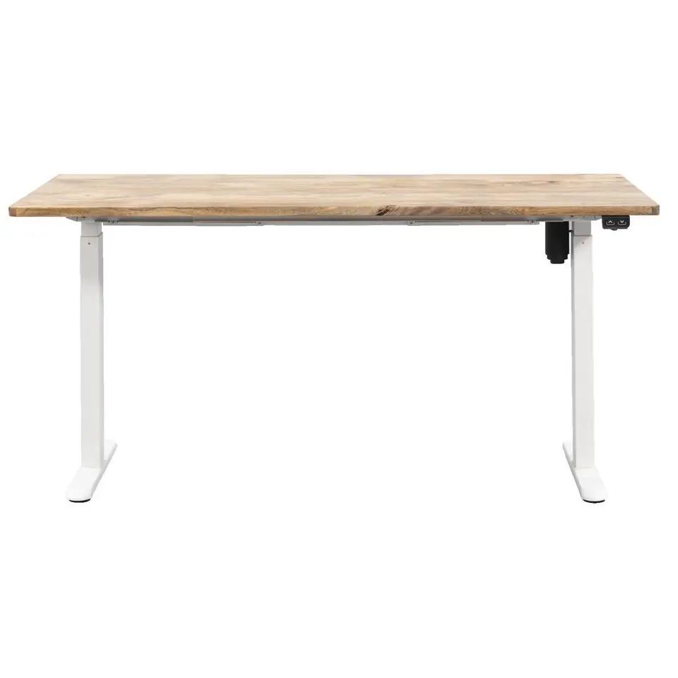 Bureau Homeworx zit/sta elektrisch verstelbaar – mangohout/wit - 75/118x160x80 cm