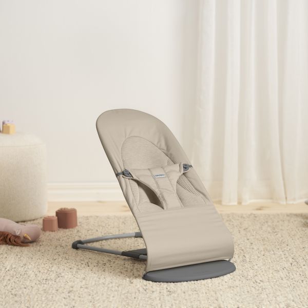 BabyBjörn Wipstoeltje - Balance Soft - Geweven Jersey Tri-Fabric Zandgrijs