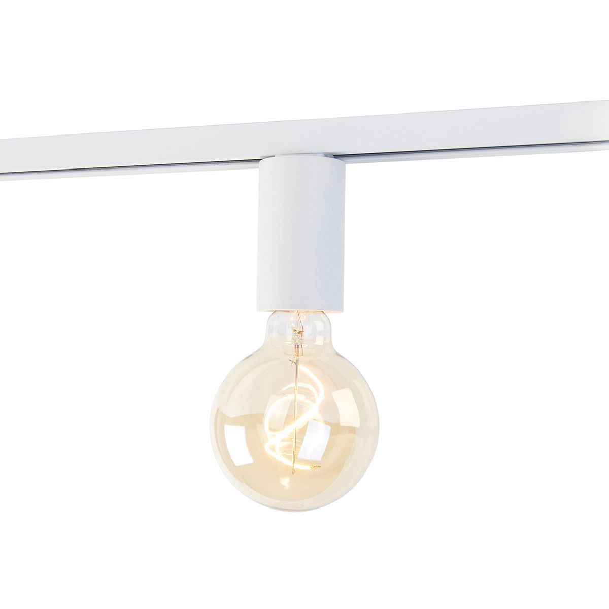 E27 fitting met rail ophanging voor 1-fase rail wit - Iconic Jeana