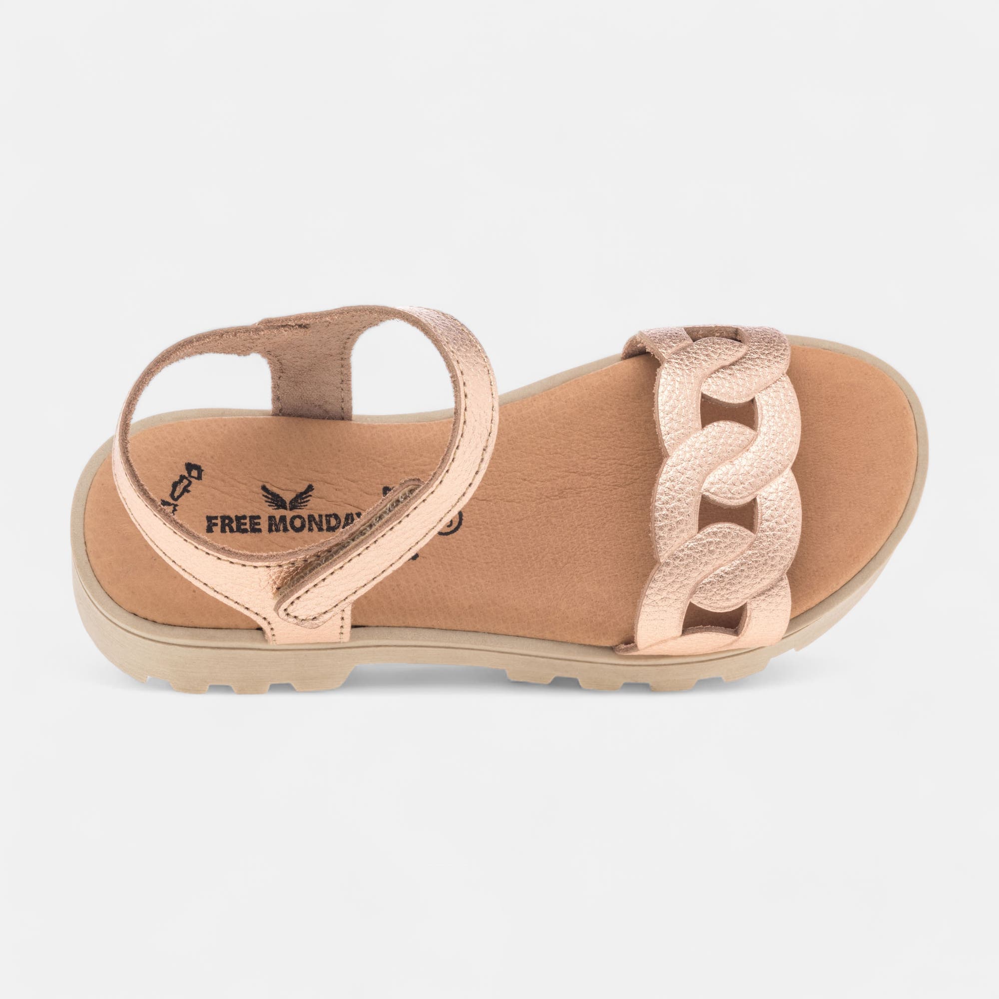Sandales Fille en cuir rose