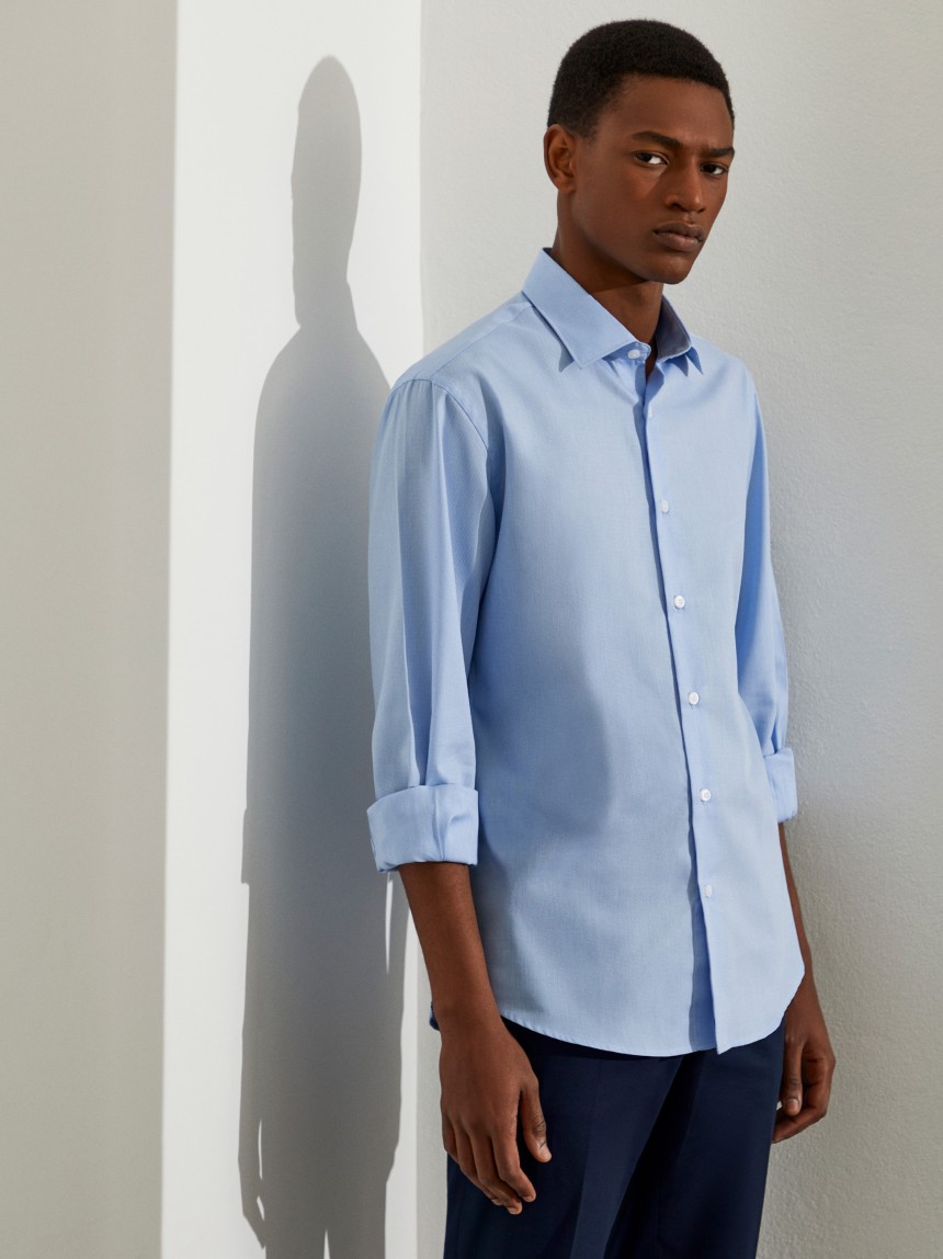 Camisa slim fit de algodão