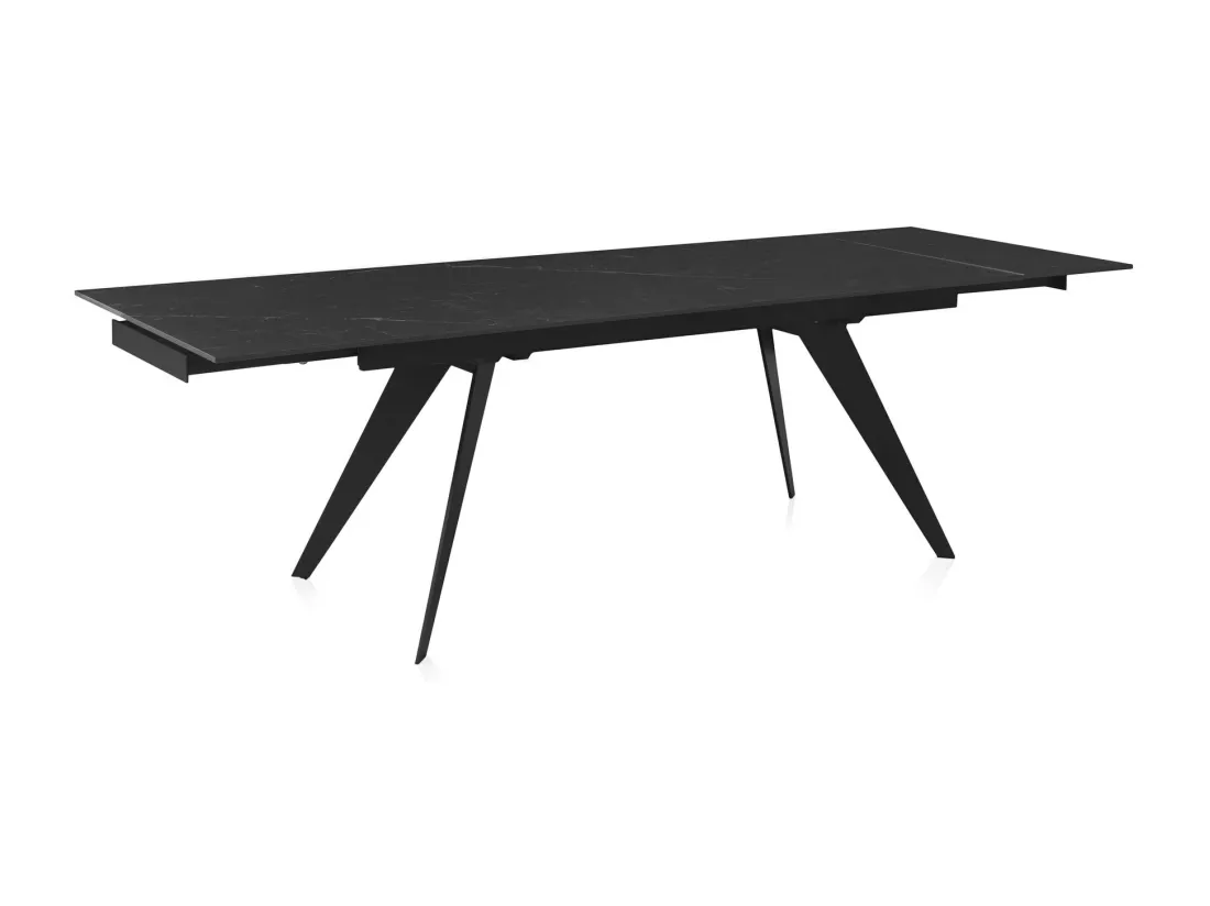 Table à rallonge en céramique noire 180/260x95