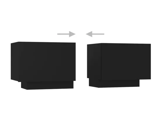 Meuble TV avec lumières LED Noir 200x35x40 cm