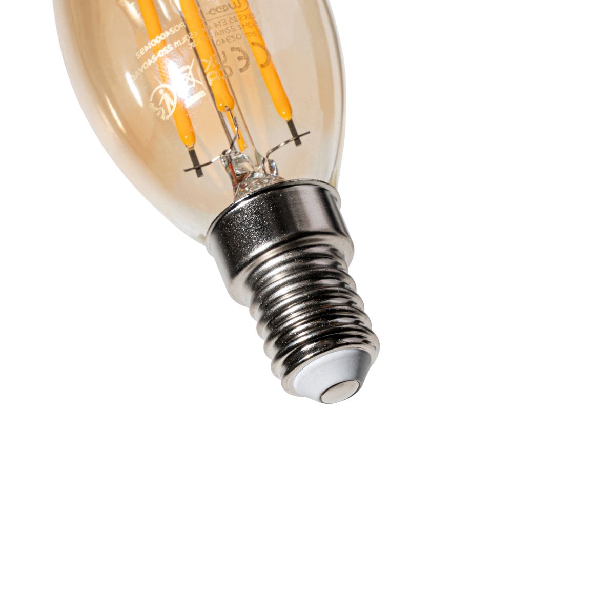 E14 dimbare LED lamp BXS35 goud 4W 450 lm 2200K