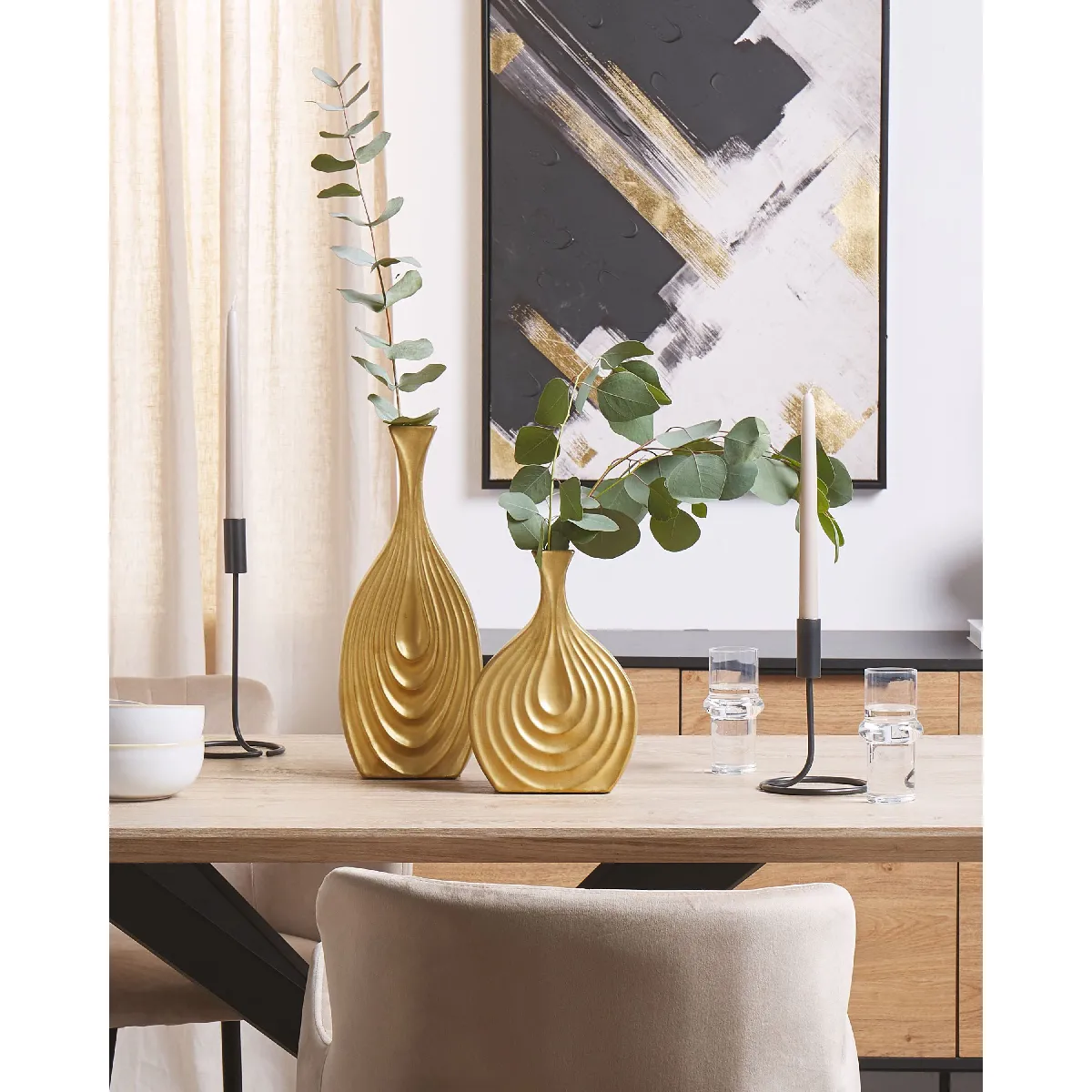 BELIANI Vase THAPSUS Doré