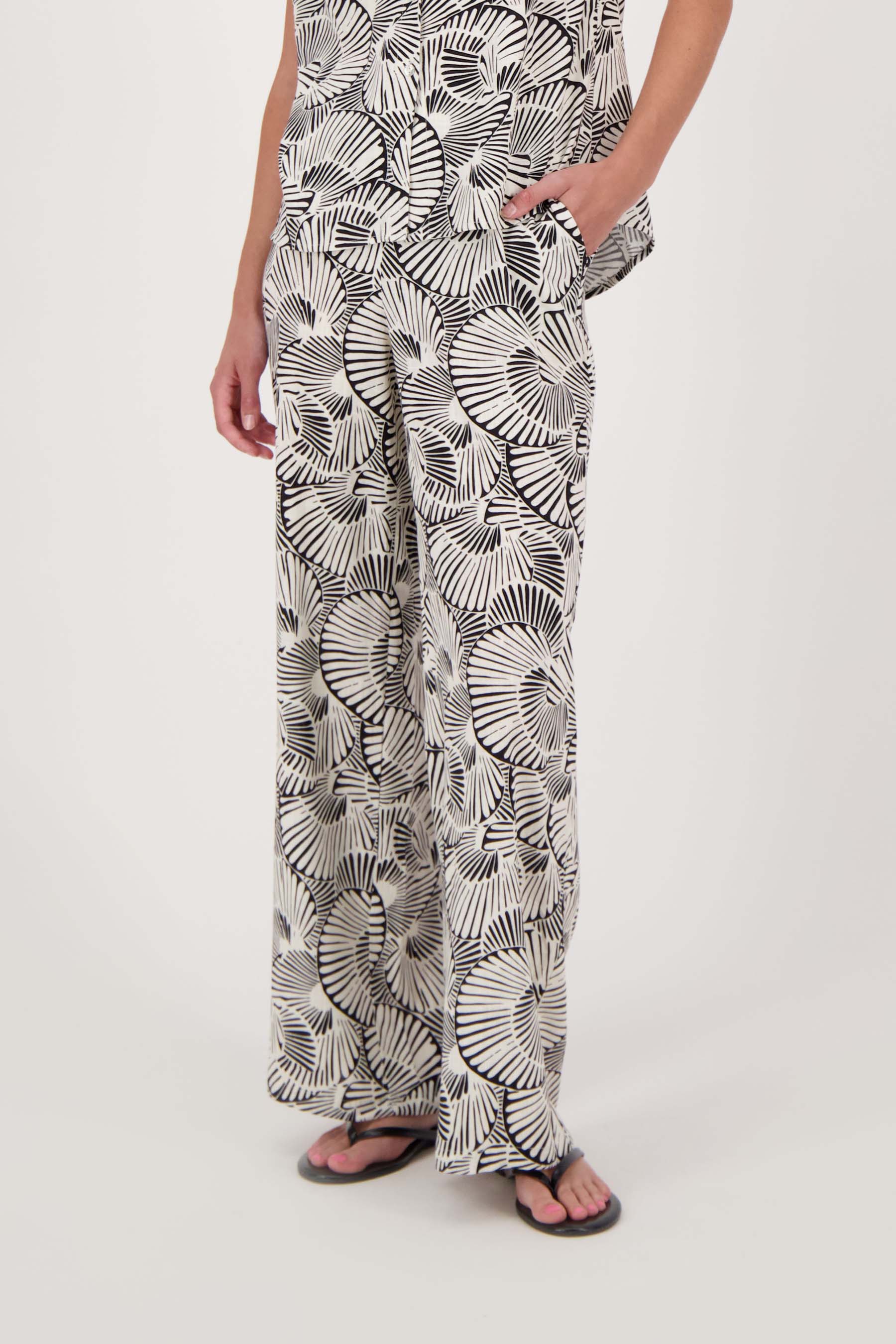 wijde broek met grafische print