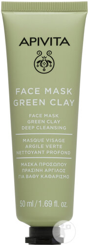 Apivita Face Mask Green Clay Masque Visage Argile Verte Nettoyant Profond Tube 50ml