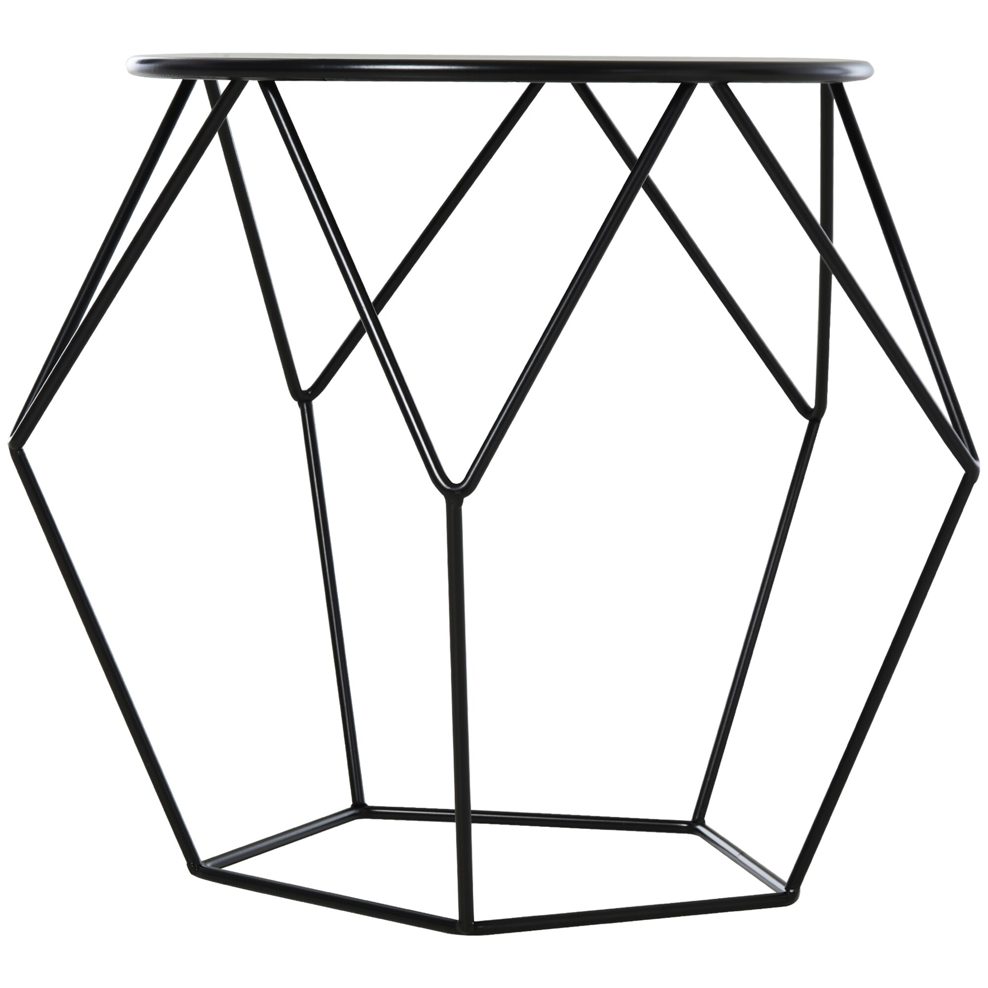 HOMCOM Beistelltisch schwarz 54 x 54 x 44 cm (LxBxH)