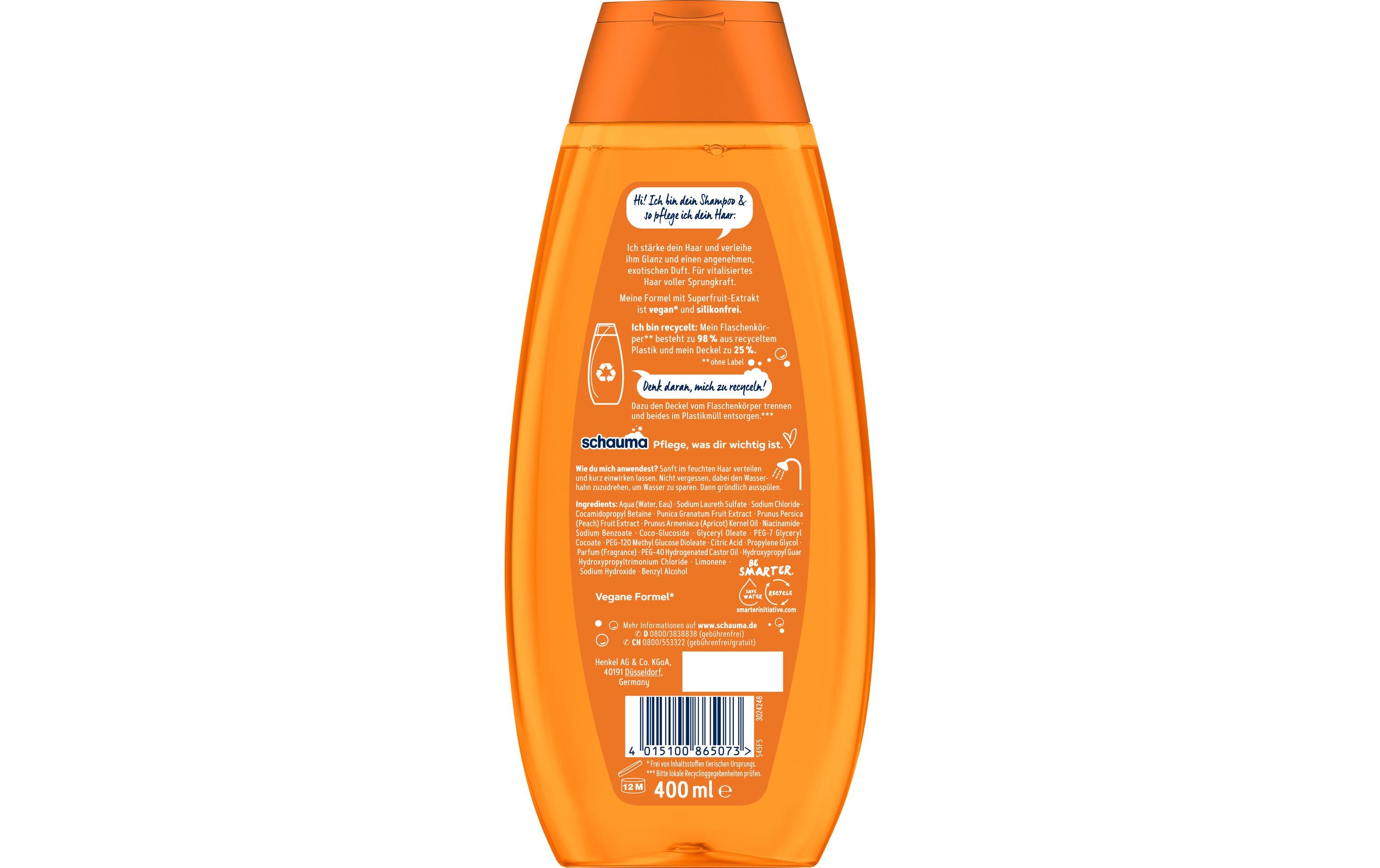 Shampoo Superfruit und Glanz 400 mlStärkt das Haar und verleiht ihm Glanz und Vitalität