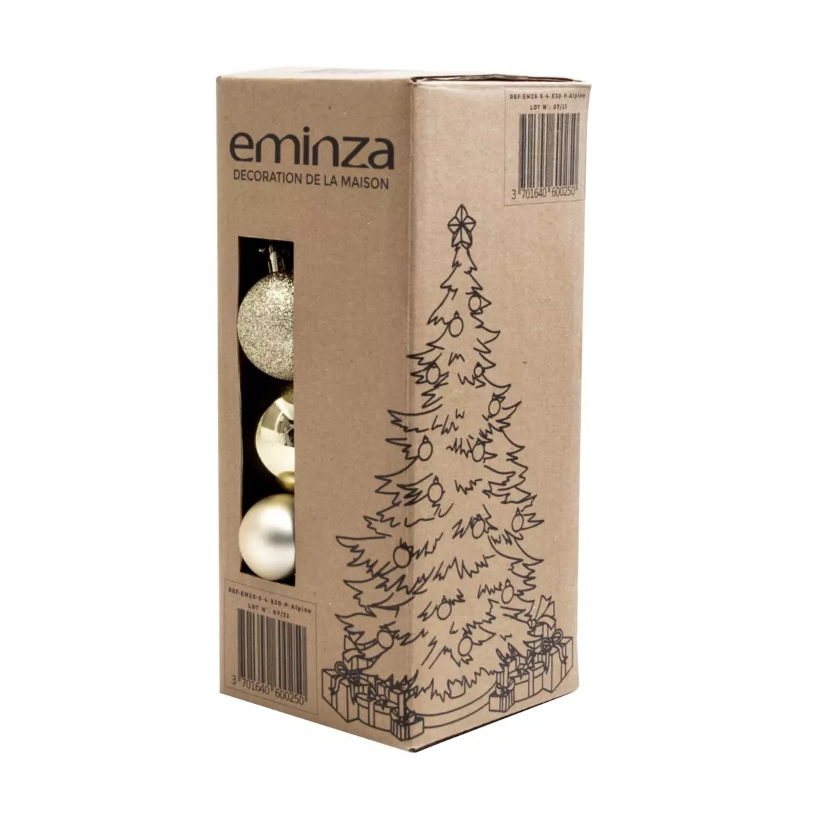 Lot de 30 boules de Noël assorties New Alpine Perle