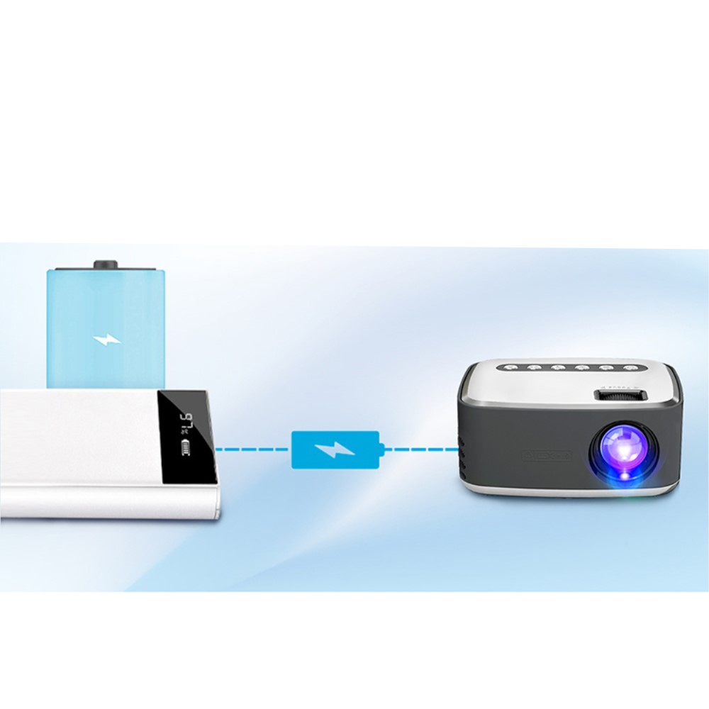 Mini Multimedia LED Projektor Beamer Heimkino (600 Lumen) 1080p Full HD / HDMI / USB - Grau / Schwarz