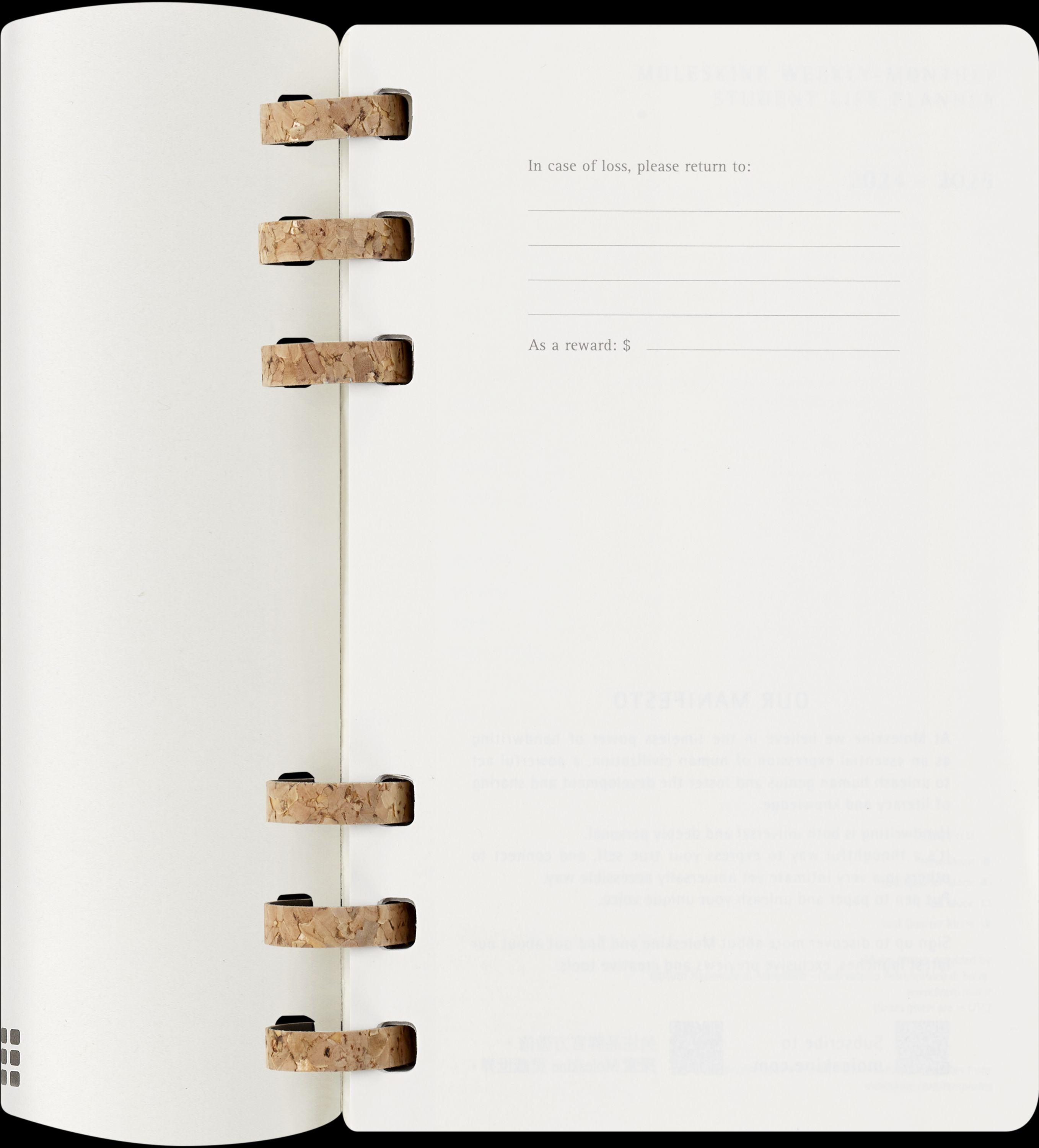 Moleskine 12 Monate Studienplaner mit Spiralbindung 2025, L/A5