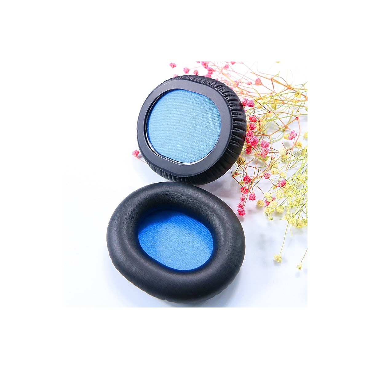 1 par nanometermaterialer øreputer for Sennheiser HD8/HD6 Sort