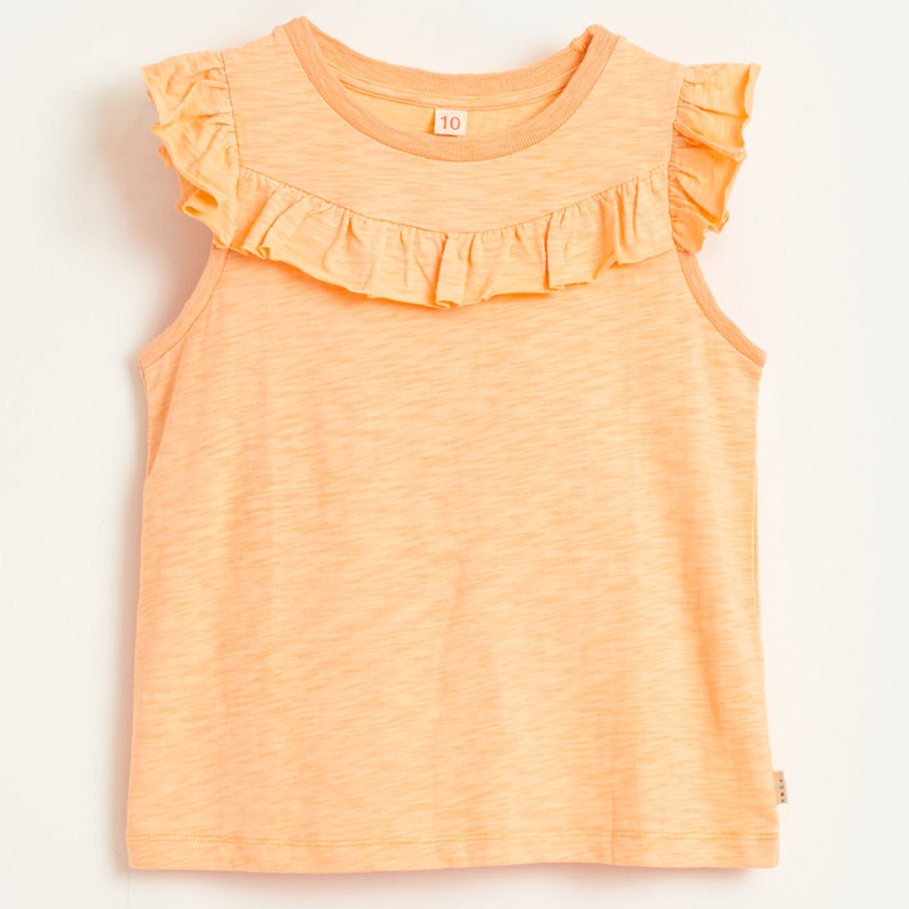 Bellerose T-Shirt Misu en Jersey de Coton à volants orange