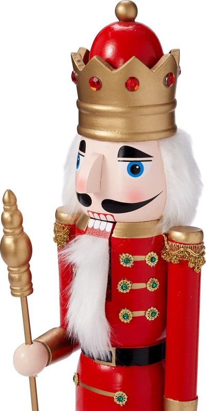 THE TWIDDLERS - XL Houten Kerst Notenkraker Soldaat - Groot 50cm - Traditionele Kerstdecoratie