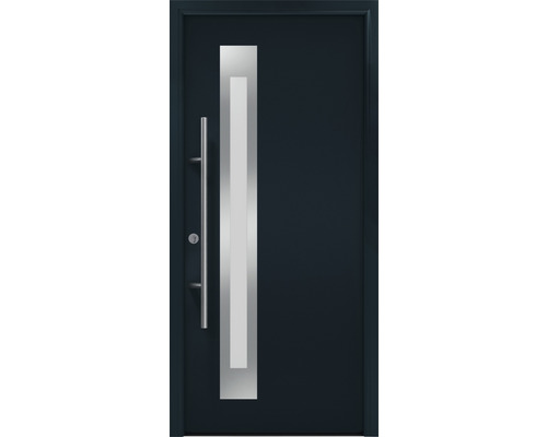 EcoStar ISOPRO IPS 790S voordeur, 1100 x 2100 mm, rechtsdraaiend, RAL 7016 antracietgrijs, inclusief beslagset, RVS-kruk, veiligheidsprofielcilinder met 5 sleutels