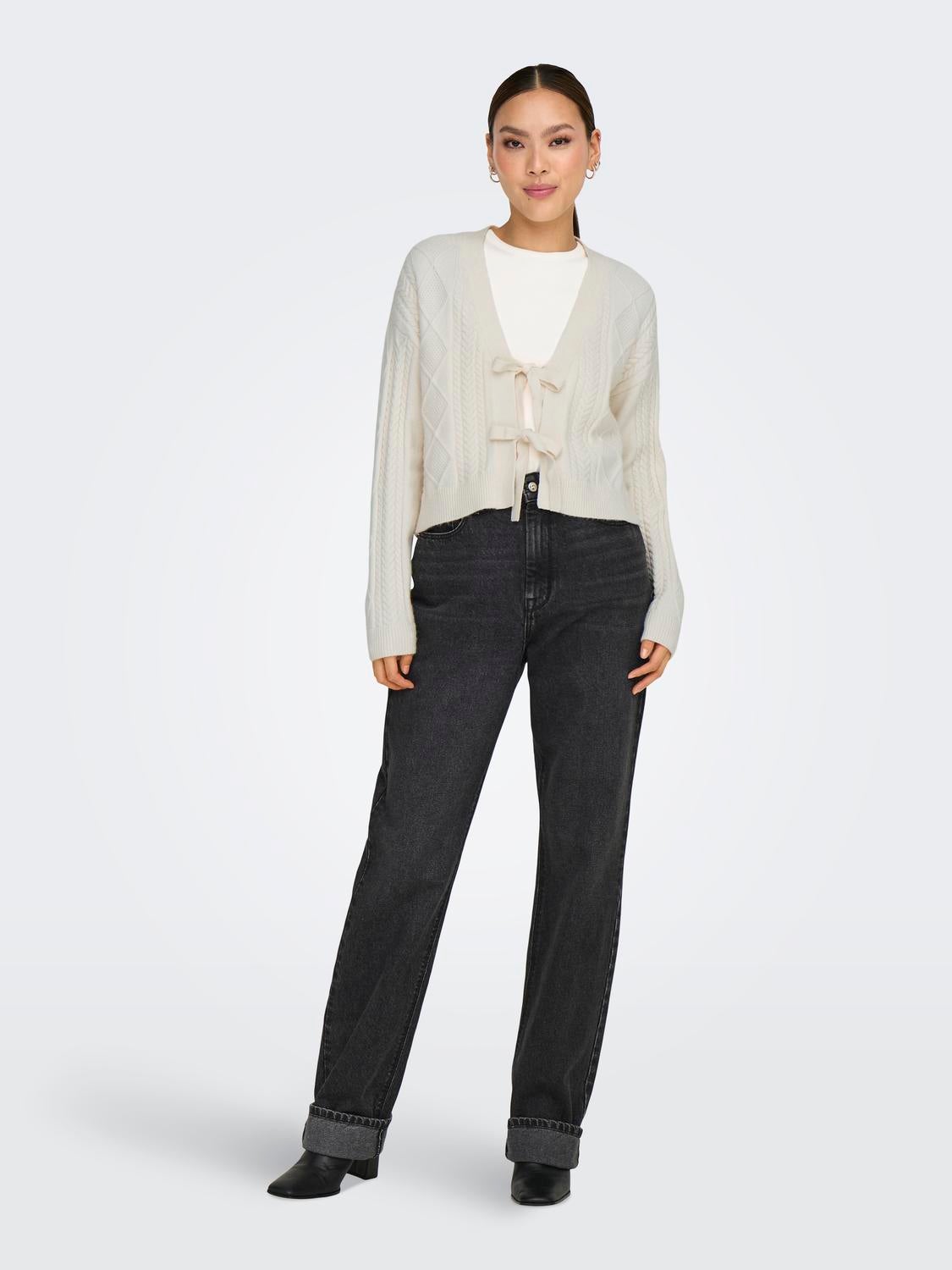 ONLFIA Strickjacke Whitecap Gray
