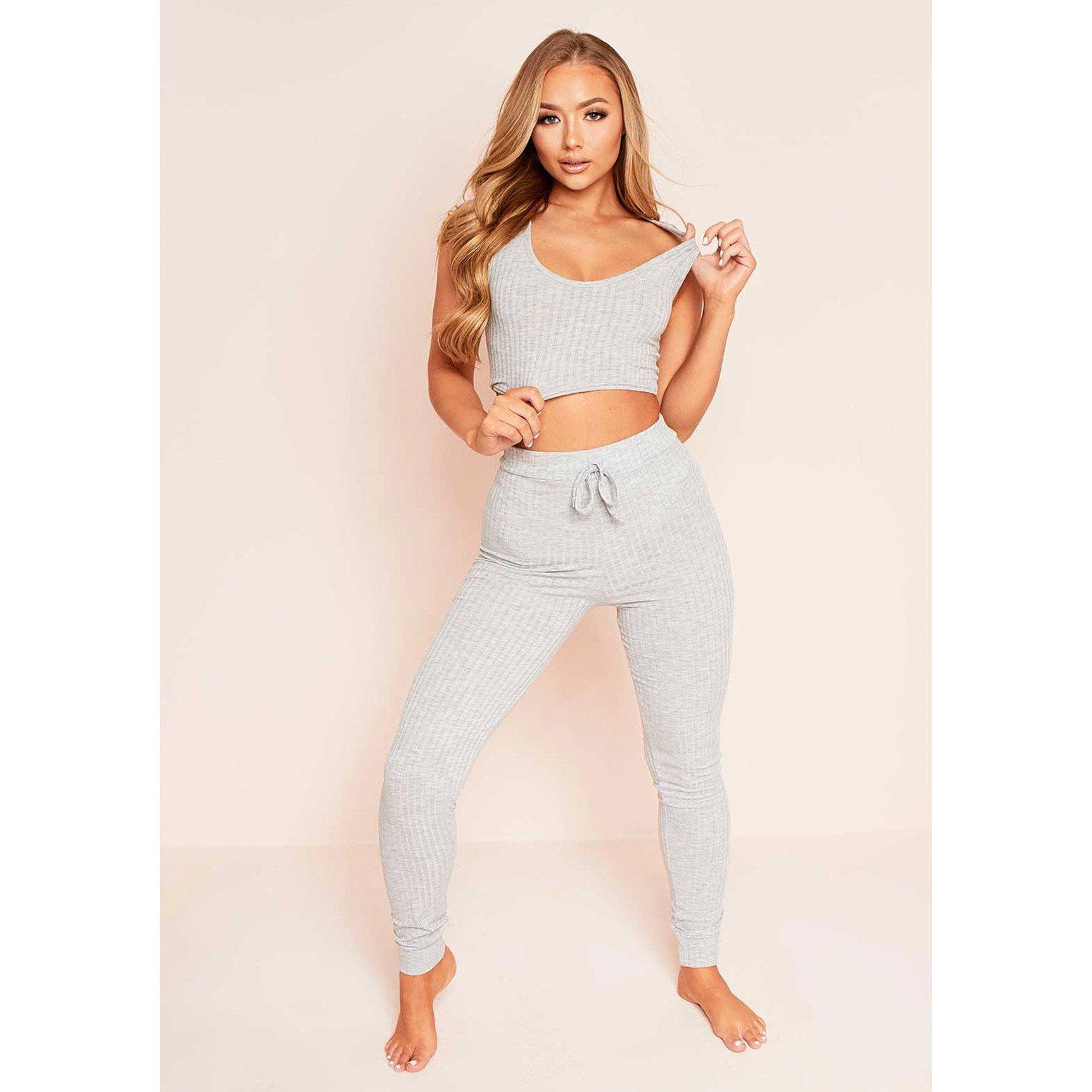 Missy Empire Mix And Match Ribbed Lounge Skinny Jogger