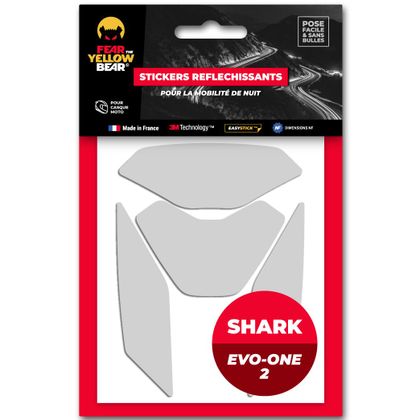 Stickers Réfléchissants Fear The Yellow Bear REPLICA SHARK EVO ONE 2 - Blanc