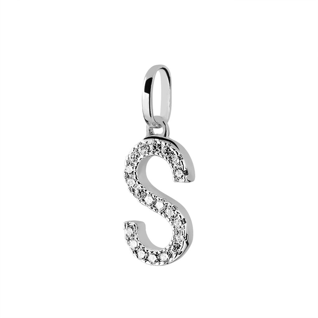 Pendentif Klementine Or Blanc Oxyde De Zirconium