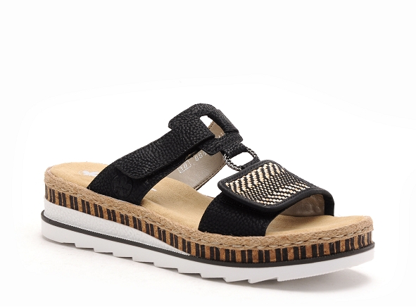 Rieker mules et sabots plats femme v7947 noir