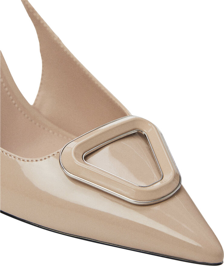 MANGO Patent leather-effect slingback sho Lt-pastel pink