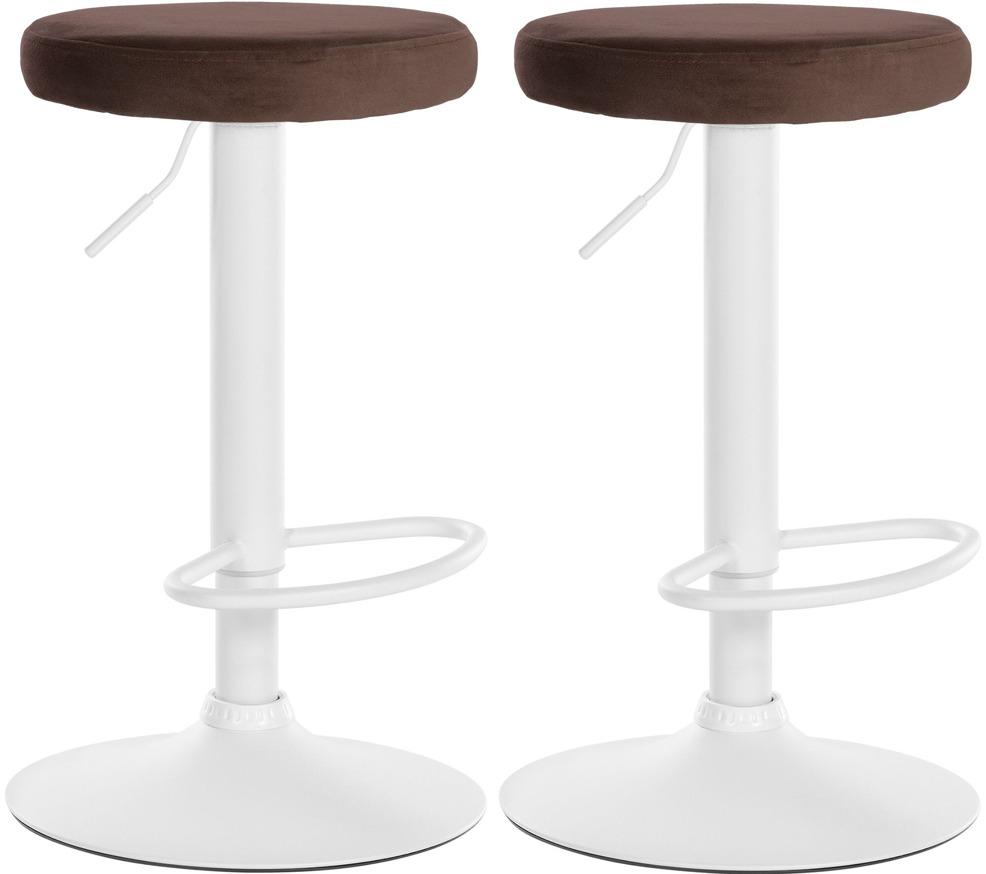 CLP 2er Set Barhocker Ponte Samt I Drehbarer Thekenhocker I Höhenverstellbarer Hocker I Küchenhocker mit Metallgestell