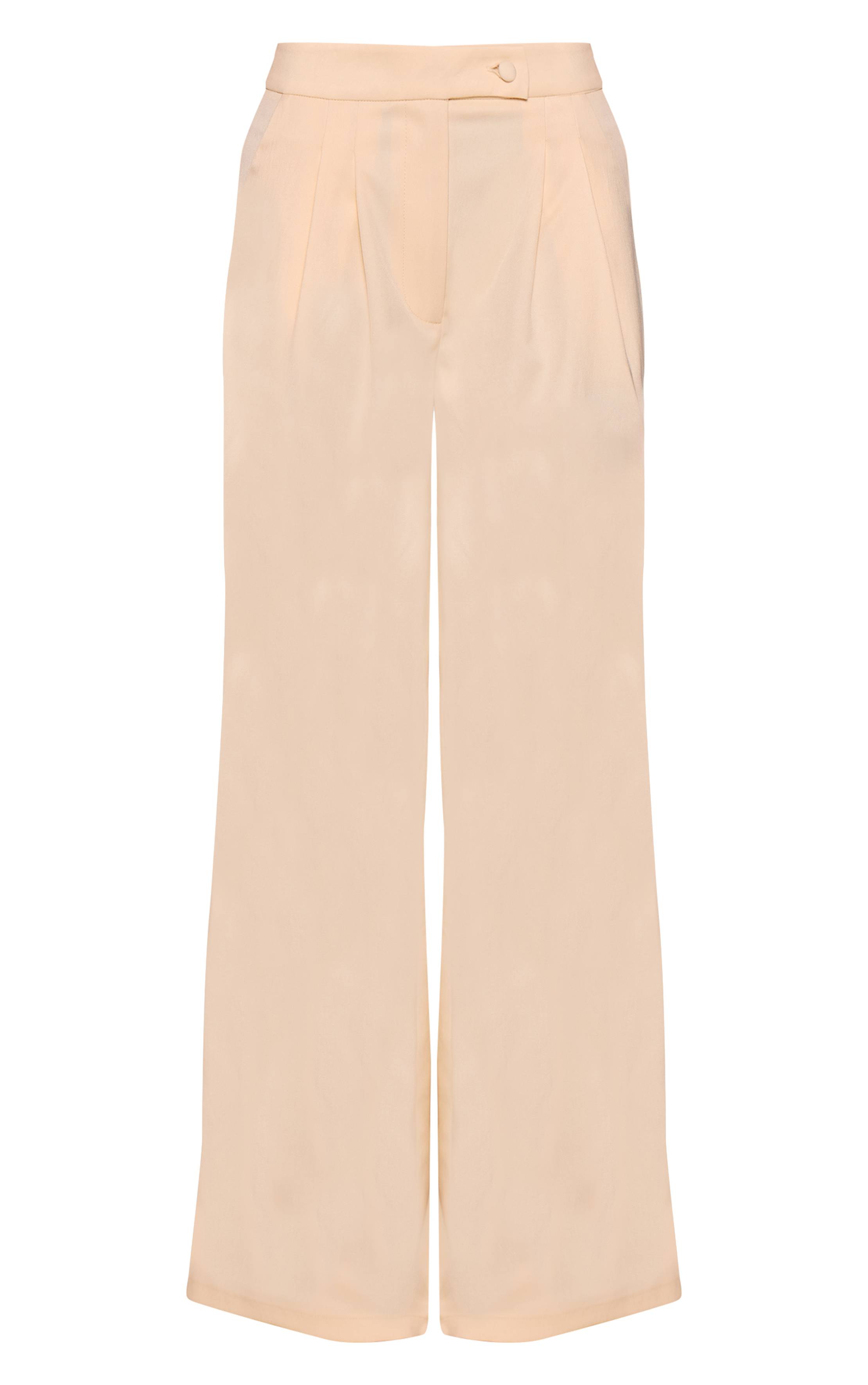 Crème Pantalon Droit Ajusté
