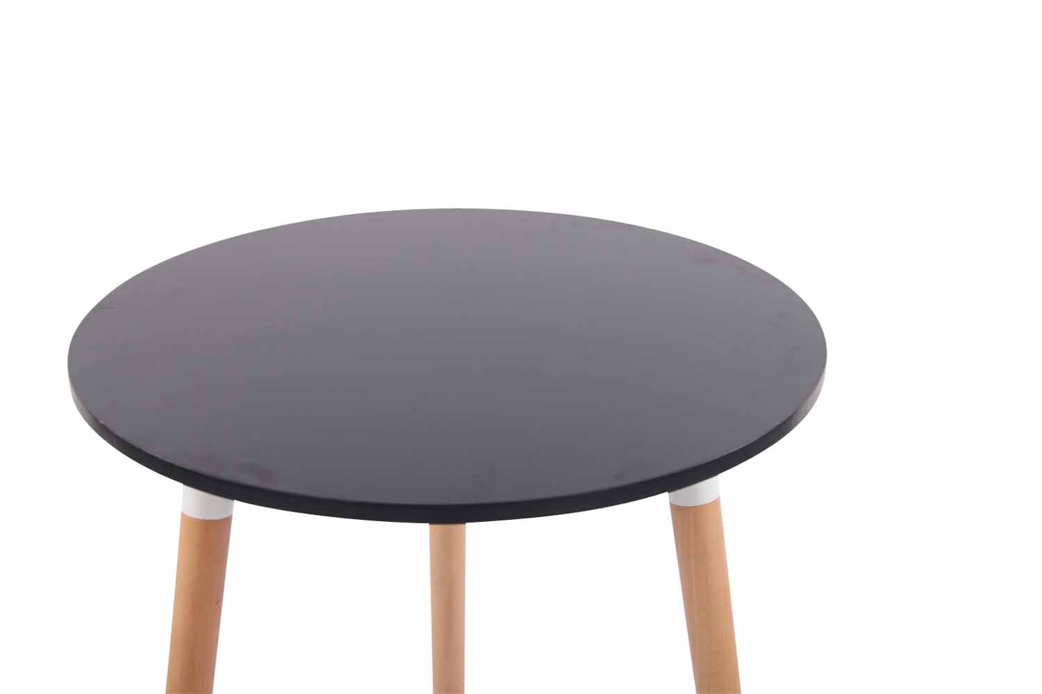 CLP Retro-Design Küchentisch AMALIE mit 3 Holzbeinen I hochwertige Materialen I rund Ø 60 cm I Tischhöhe 75 cm