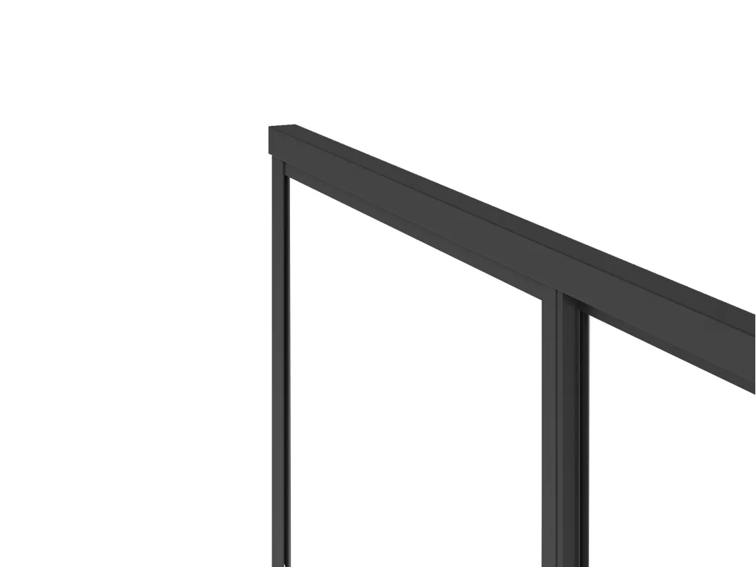 Porte de douche coulissante noir mat style industriel - 140 x 195 cm - TORONI