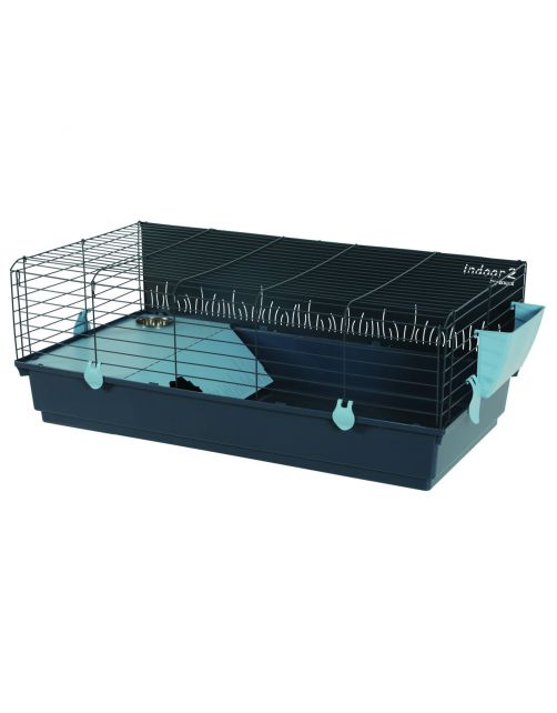 Zolux Indoor2 Konijnen- En Knaagdierenkooi - Dierenverblijf - 64x104x39 cm Blauw Donkergrijs Knaagdierenkooi
