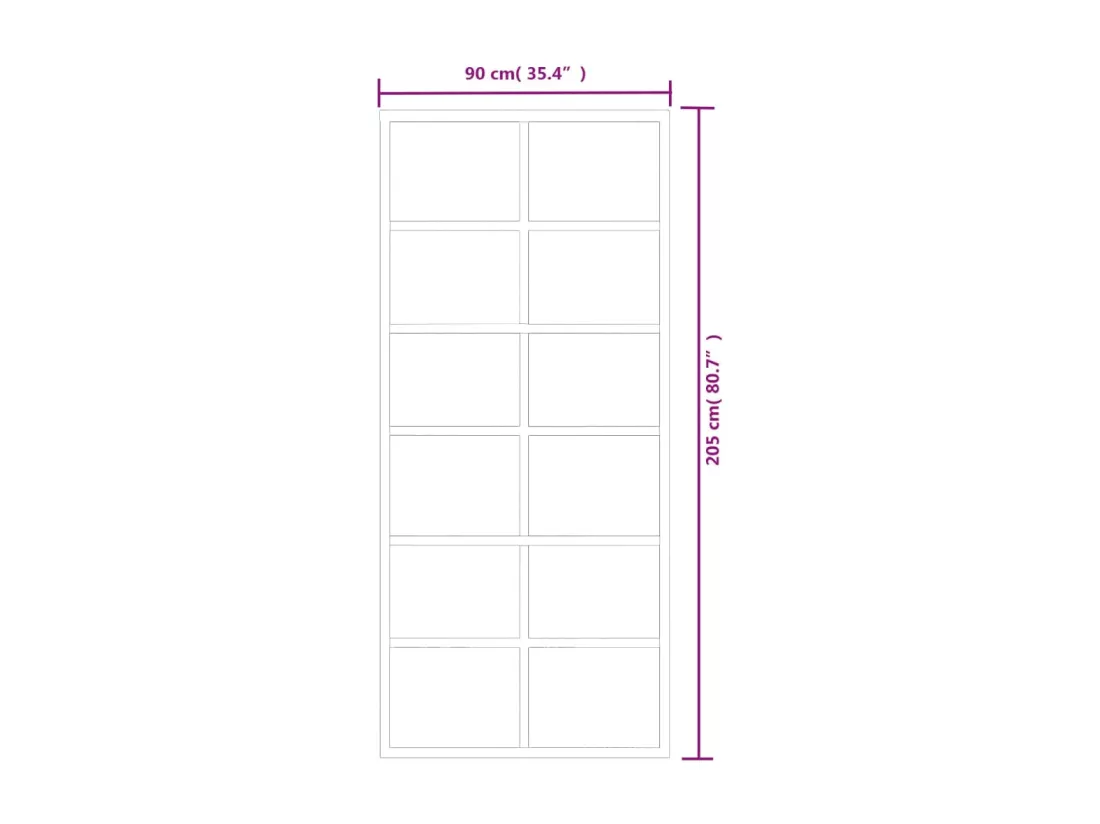 Porte coulissante Verre ESG et aluminium 90x205 cm Noir