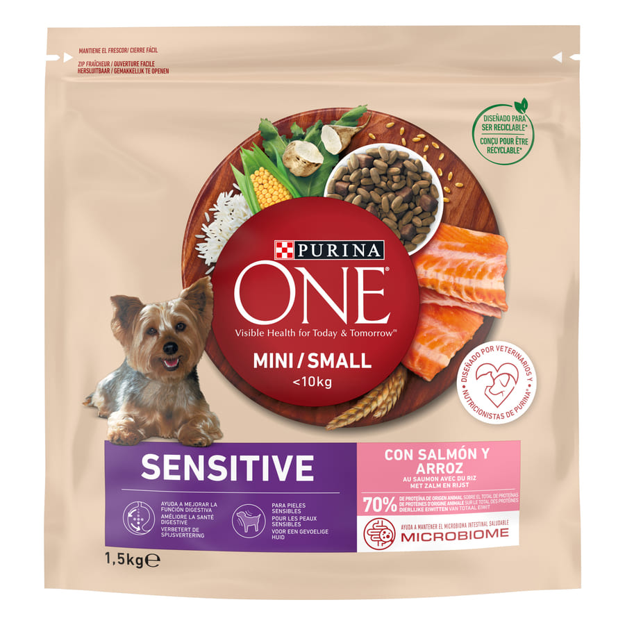 Ração para cães Purina One Adult Mini Bifensis Delicado Salmão e Arroz